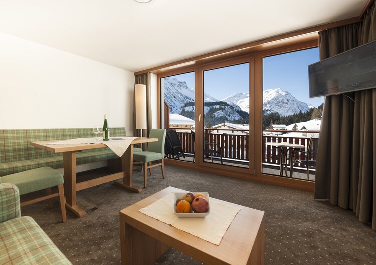 room with mountain panorama